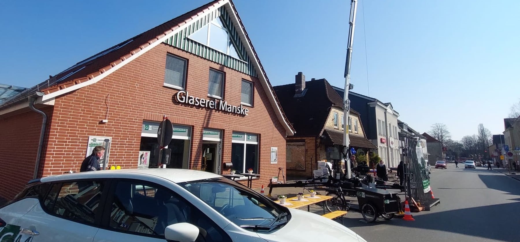 Firmengebäude Glaserei Manske Außenaufnahme